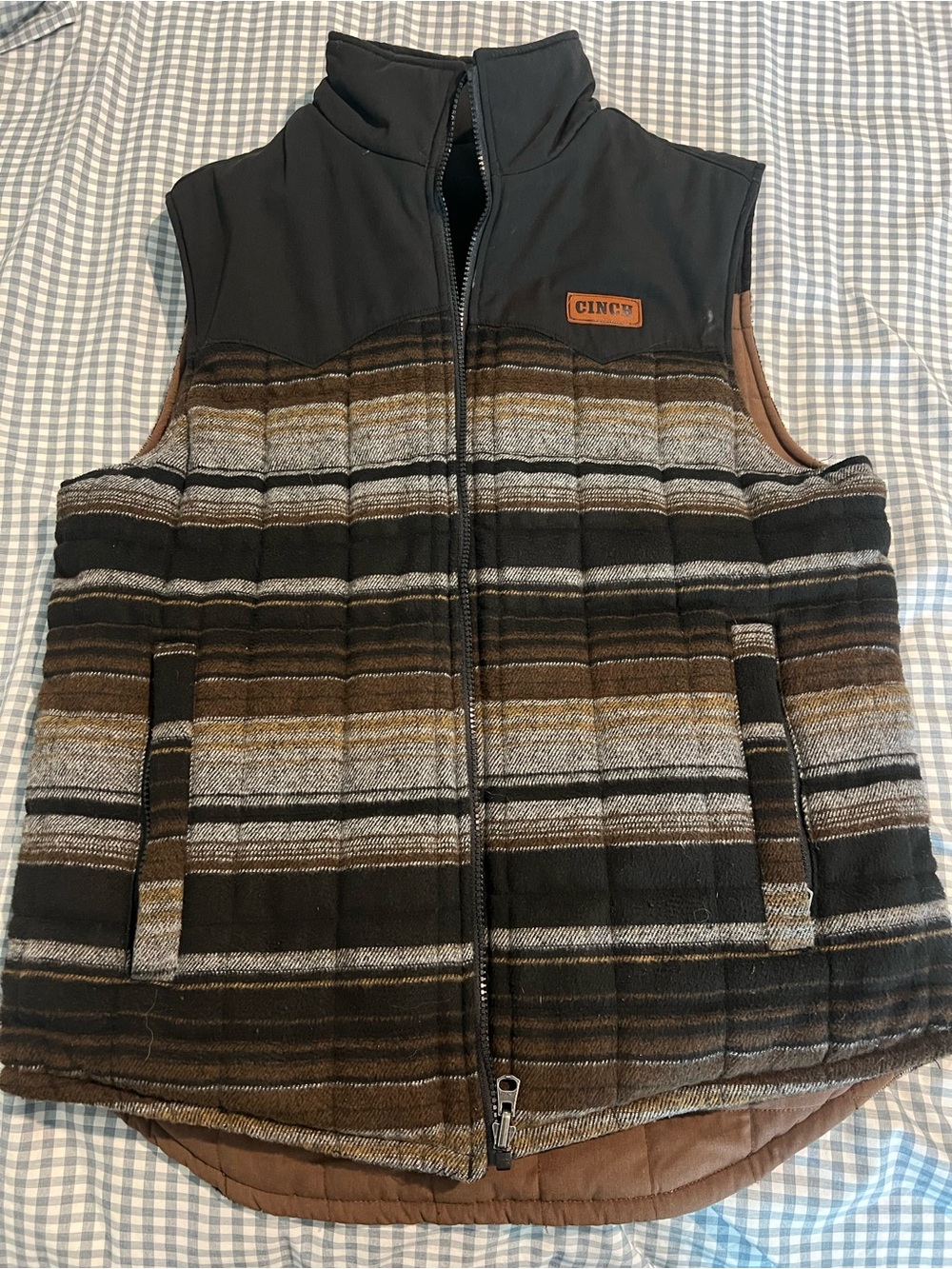 Cinch Brown reversible Quilted winter Vest - Picture 2 of 2